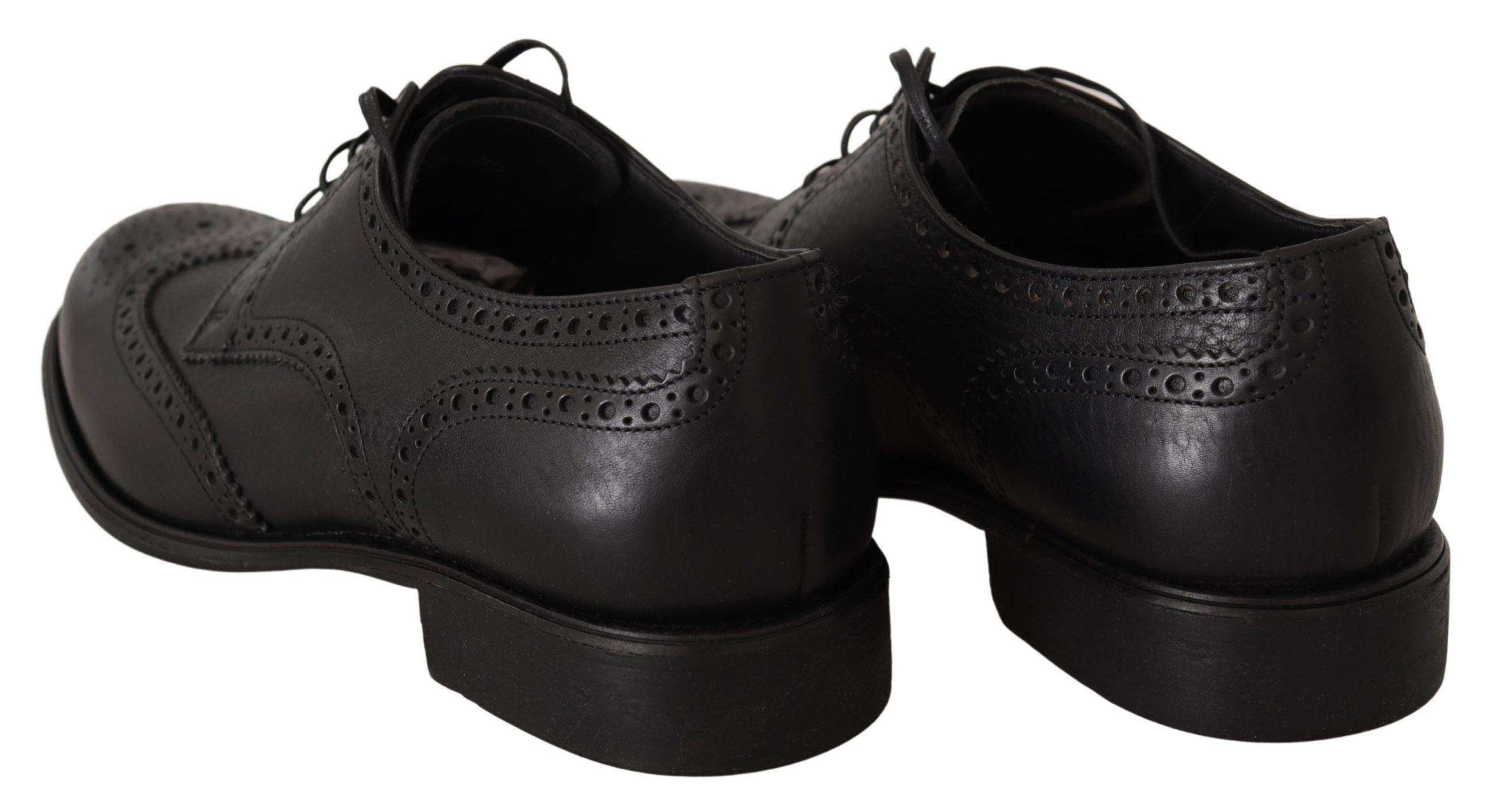 Dolce & Gabbana Dolce & Gabbana Black Leather Oxford Wingtip Formal Dress Men's Shoes