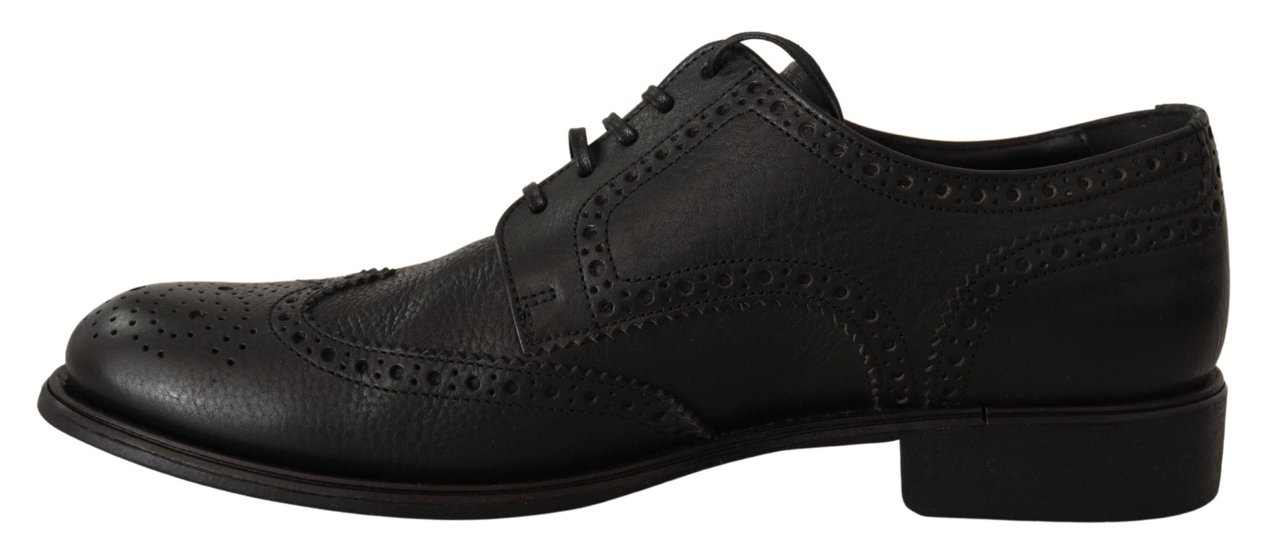 Dolce & Gabbana Dolce & Gabbana Black Leather Oxford Wingtip Formal Dress Men's Shoes