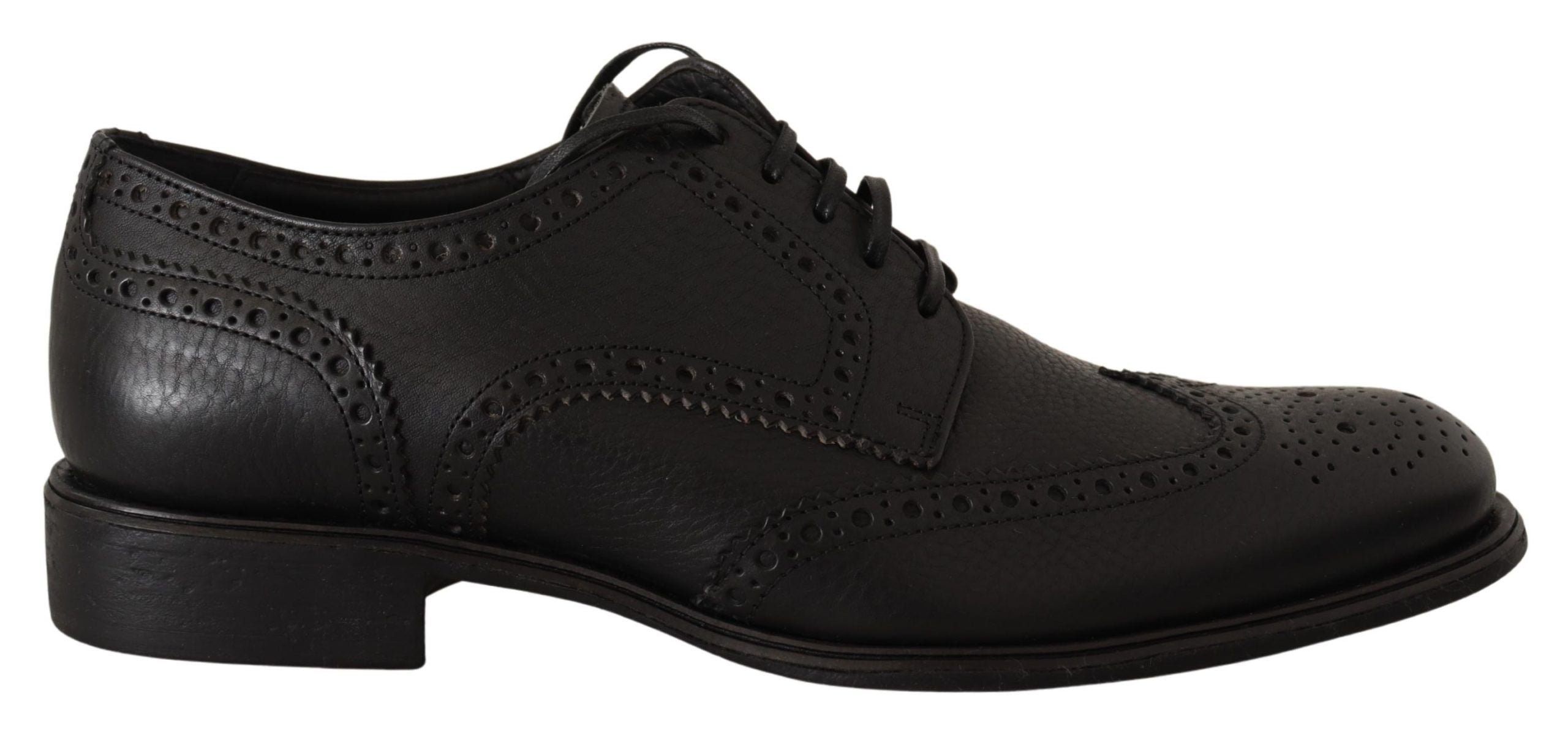 Dolce & Gabbana Dolce & Gabbana Black Leather Oxford Wingtip Formal Dress Men's Shoes