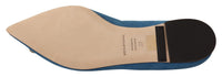 Dolce & Gabbana Dolce & Gabbana Blue Suede Crystals Loafers Flats Women's Shoes