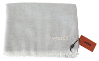 Missoni Gray Wool Knit Unisex Neck Wrap Men's Scarf