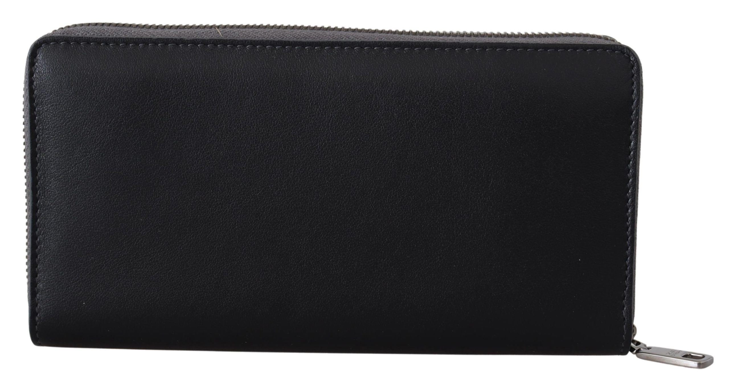 Dolce & Gabbana Dolce & Gabbana Black Zip Around Continental Clutch Leather Men's Wallet