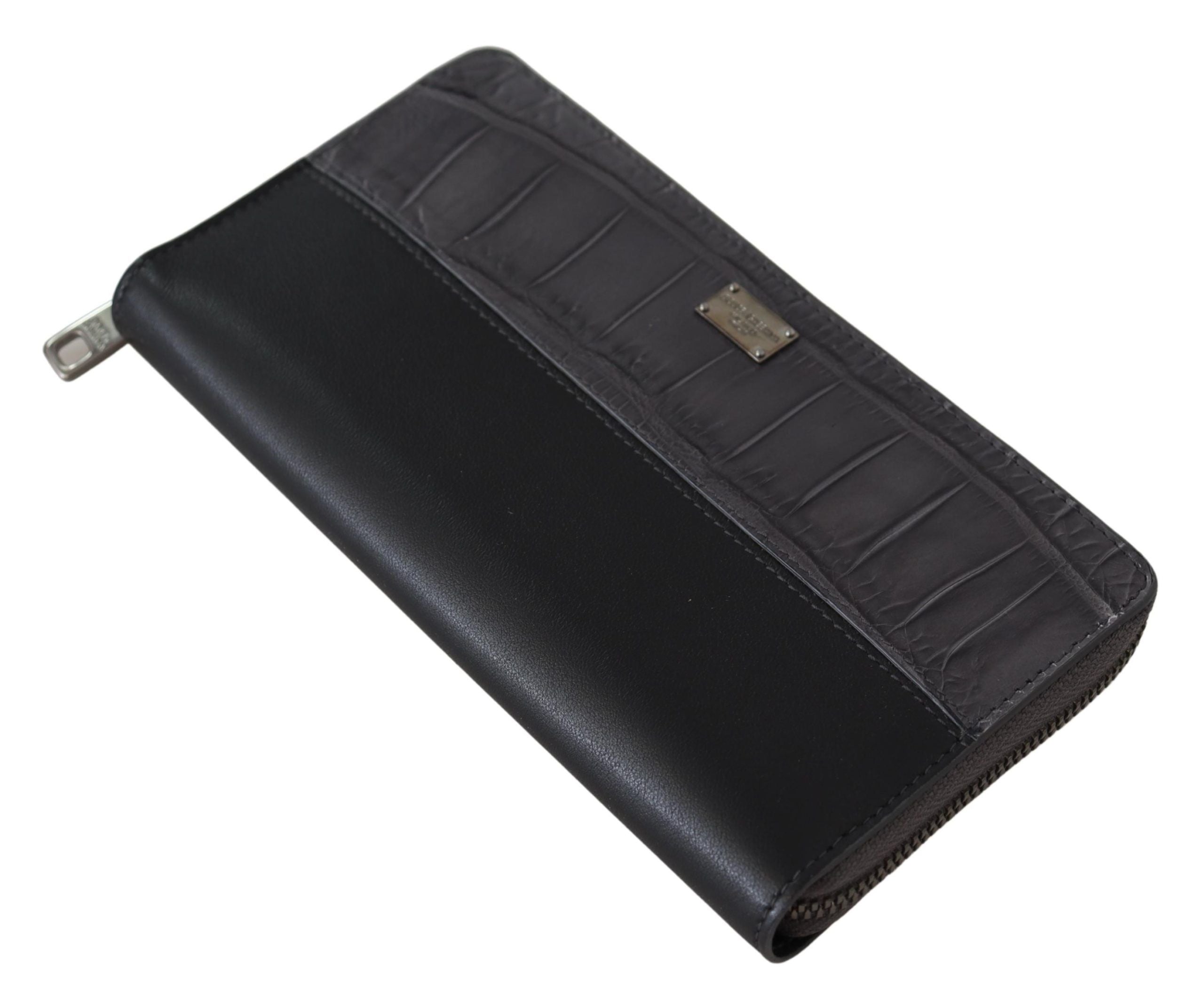 Dolce & Gabbana Dolce & Gabbana Black Zip Around Continental Clutch Leather Men's Wallet