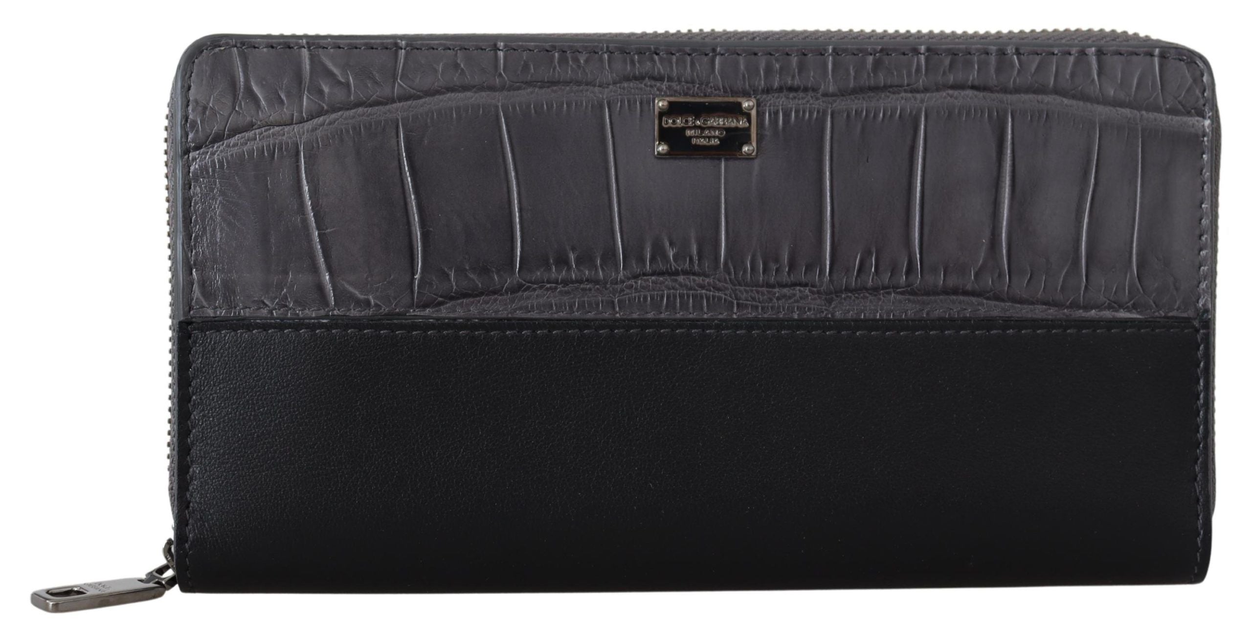 Dolce & Gabbana Dolce & Gabbana Black Zip Around Continental Clutch Leather Men's Wallet