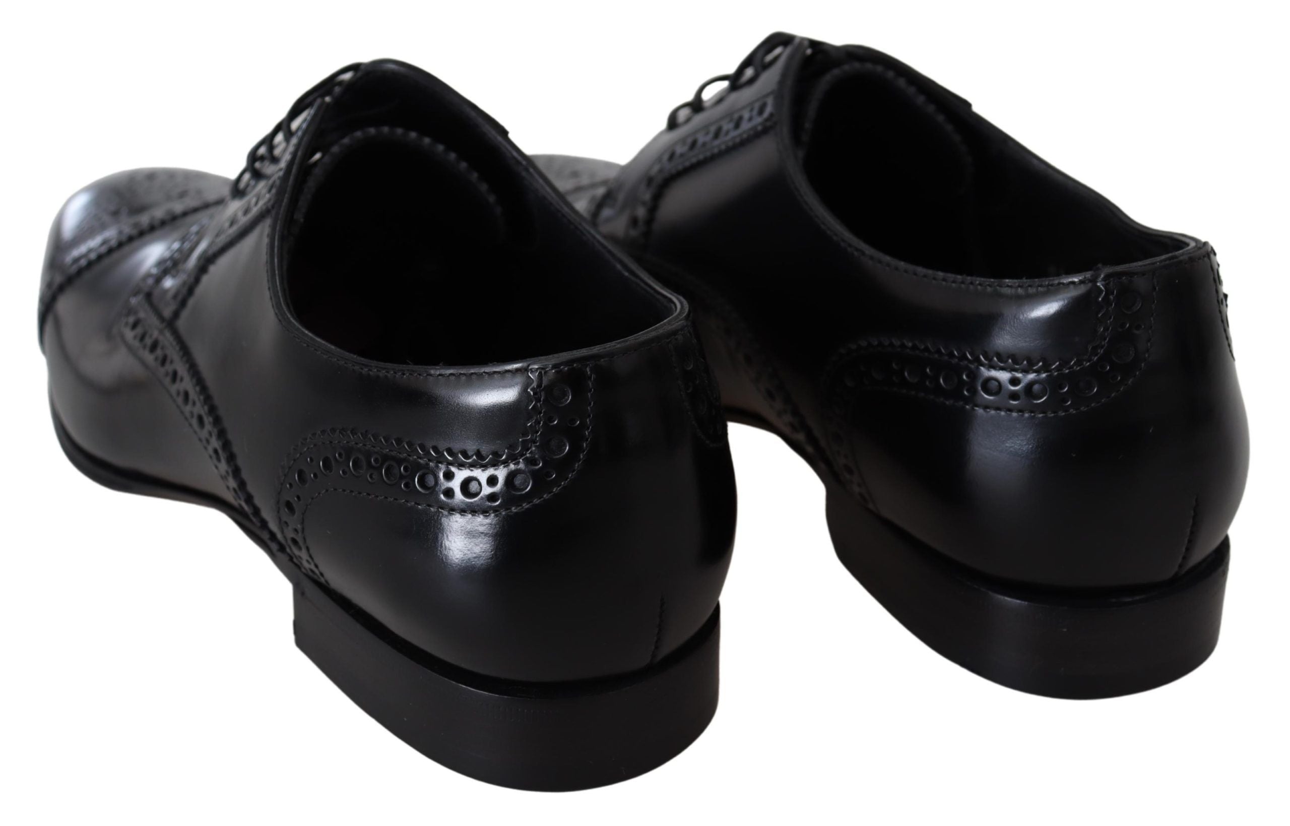Dolce & Gabbana Dolce & Gabbana Black Leather Men Derby Formal Loafers Men's Shoes
