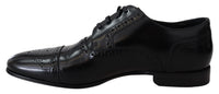 Dolce & Gabbana Dolce & Gabbana Black Leather Men Derby Formal Loafers Men's Shoes
