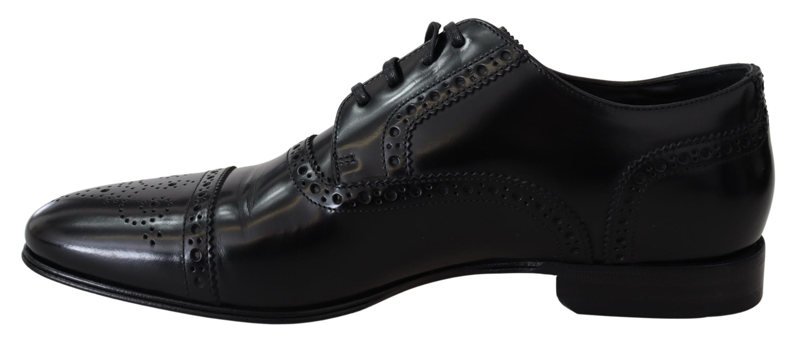 Dolce & Gabbana Dolce & Gabbana Black Leather Men Derby Formal Loafers Men's Shoes
