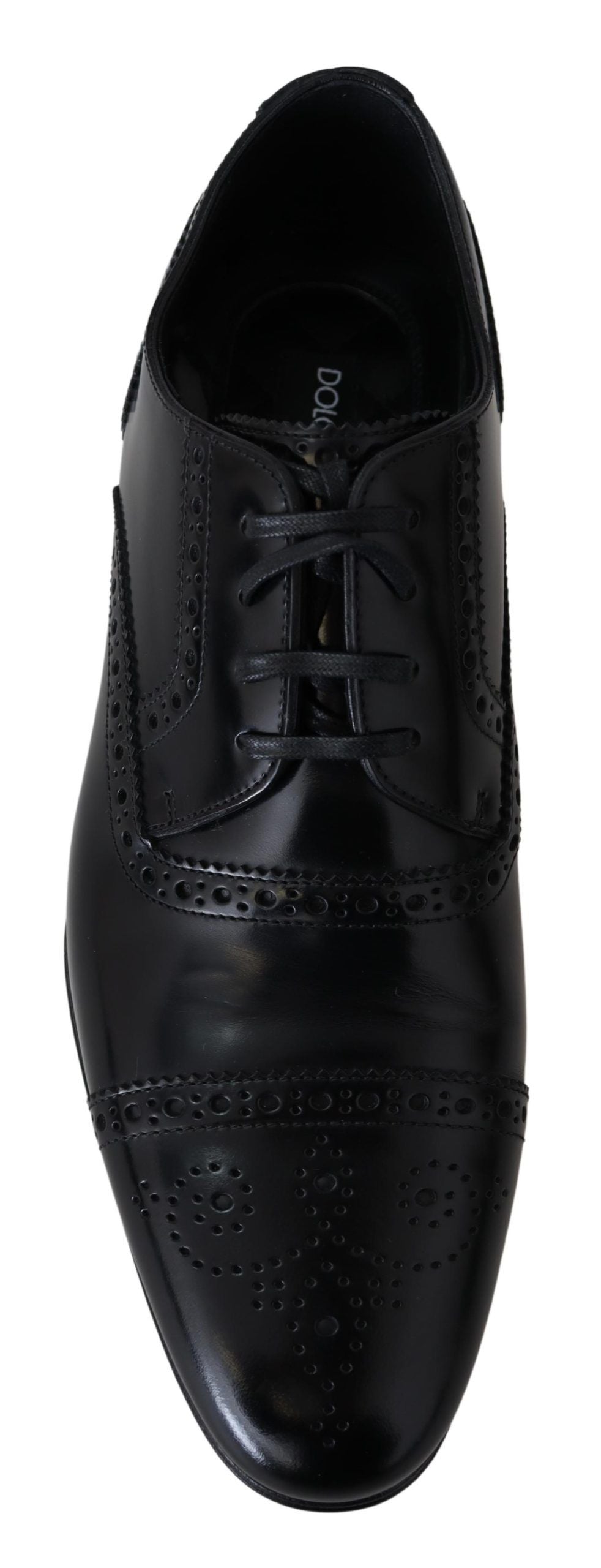 Dolce & Gabbana Dolce & Gabbana Black Leather Men Derby Formal Loafers Men's Shoes
