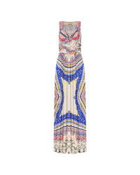 ETRO Printed Silk Paisley Patchwork V-Neck Maxi Dress