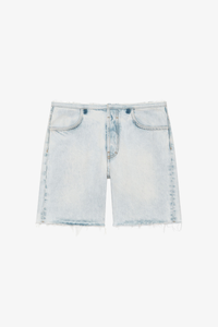 Givenchy Cutted Belt Low Rise Denim Shorts_Pale Blue