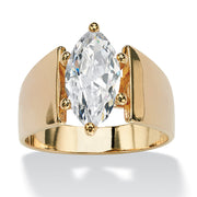 PalmBeach Jewelry Yellow Gold-plated Marquise Shaped Cubic Zirconia Solitaire Engagement Ring Sizes 5-12