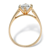PalmBeach Jewelry Yellow Gold-plated Marquise Shaped Cubic Zirconia Solitaire Engagement Ring Sizes 5-12