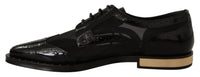Dolce & Gabbana Dolce & Gabbana Black Leather Broques Sheer Wingtip Women's Shoes