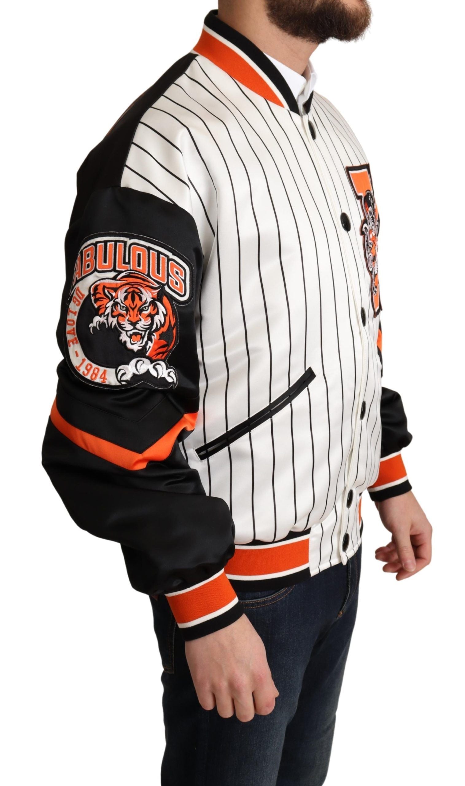 Dolce & Gabbana Dolce & Gabbana Multicolor Bomber King Logo #DGMILLENNIALS Men's Jacket