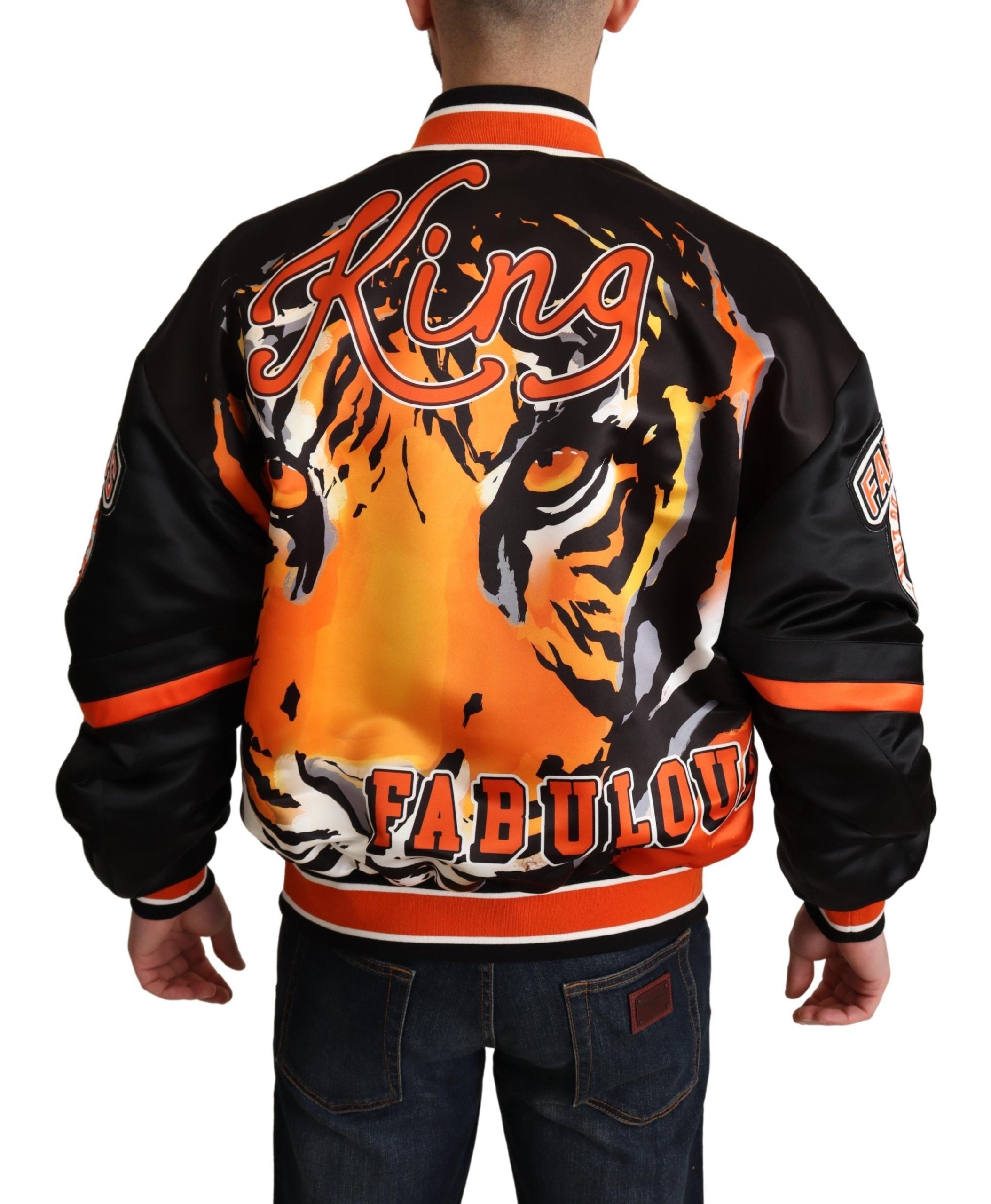 Dolce & Gabbana Dolce & Gabbana Multicolor Bomber King Logo #DGMILLENNIALS Men's Jacket
