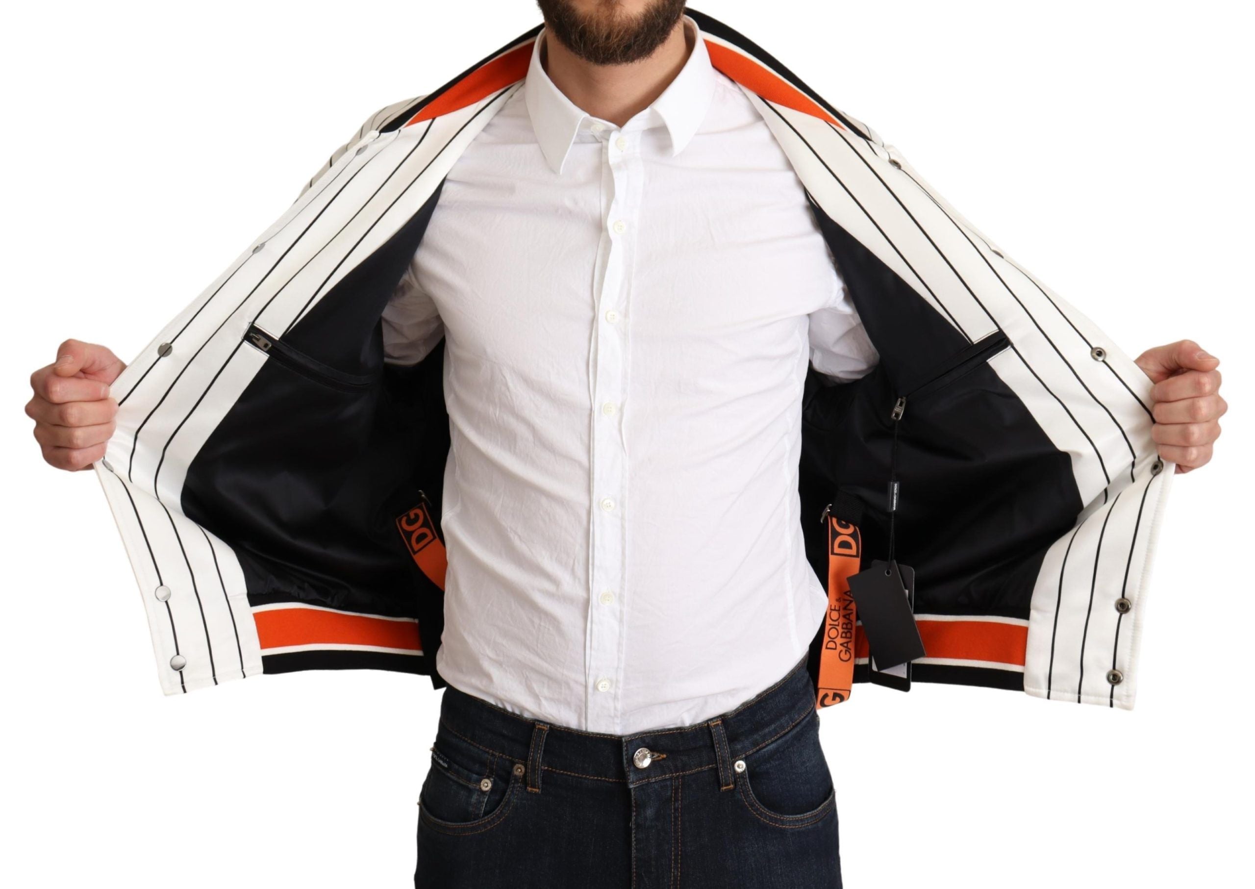 Dolce & Gabbana Dolce & Gabbana Multicolor Bomber King Logo #DGMILLENNIALS Men's Jacket
