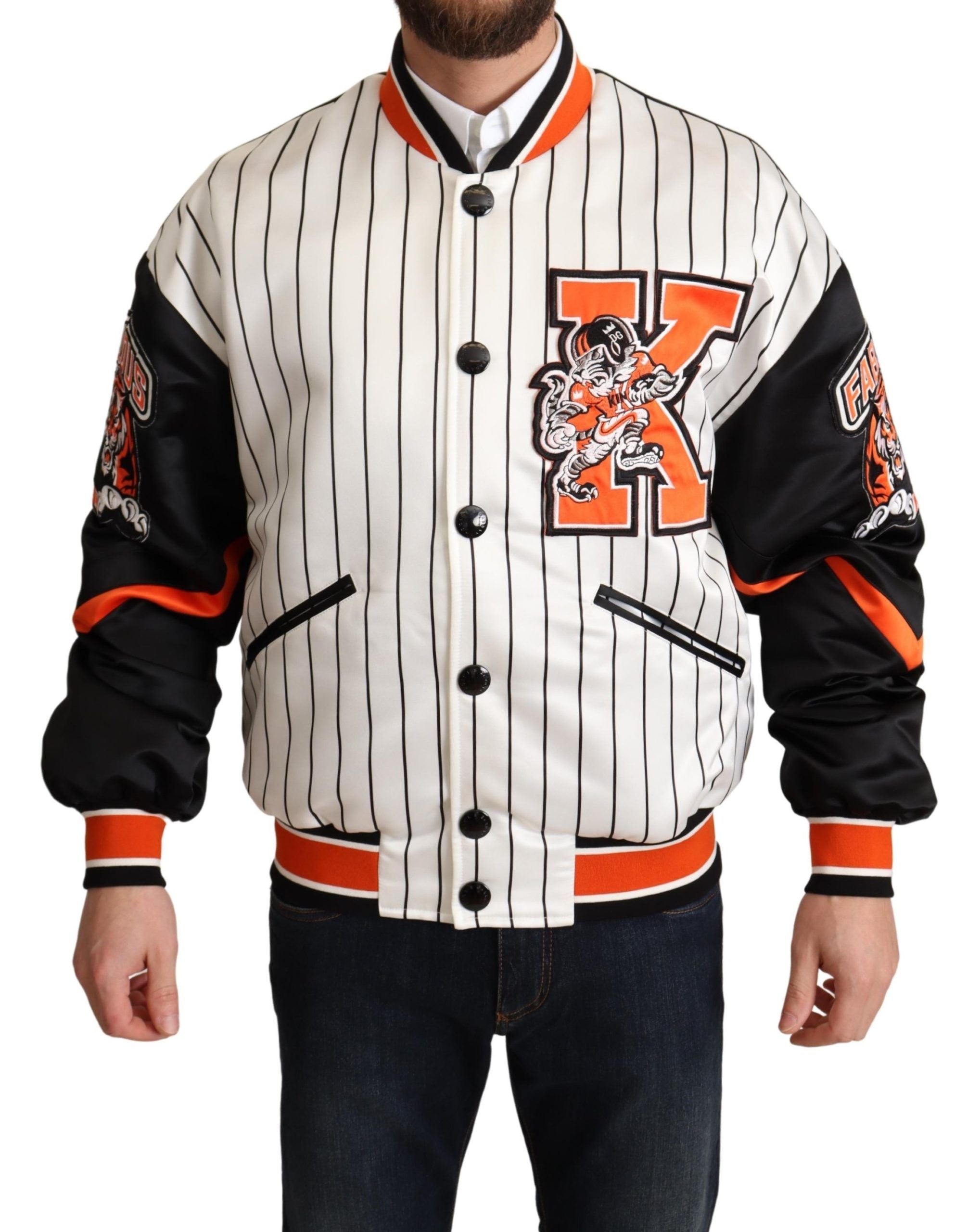 Dolce & Gabbana Dolce & Gabbana Multicolor Bomber King Logo #DGMILLENNIALS Men's Jacket