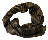 Dolce & Gabbana Metallic Gold Silk Stretch Shawl Wrap Women's Scarf