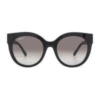 Salvatore Ferragamo Sunglasses Round Full Rim, Black Frame and Grey Gradient Lens SF1031S001