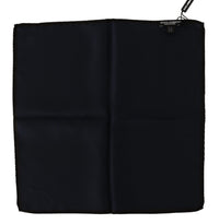 Dolce & Gabbana Black Square Handkerchief 100% Silk Men's Scarf