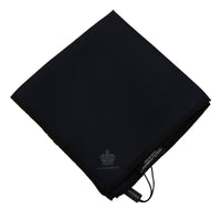 Dolce & Gabbana Black Square Handkerchief 100% Silk Men's Scarf