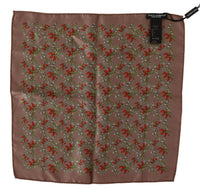 Dolce & Gabbana Dolce & Gabbana Brown Carrots Print Silk Men's Handkerchief