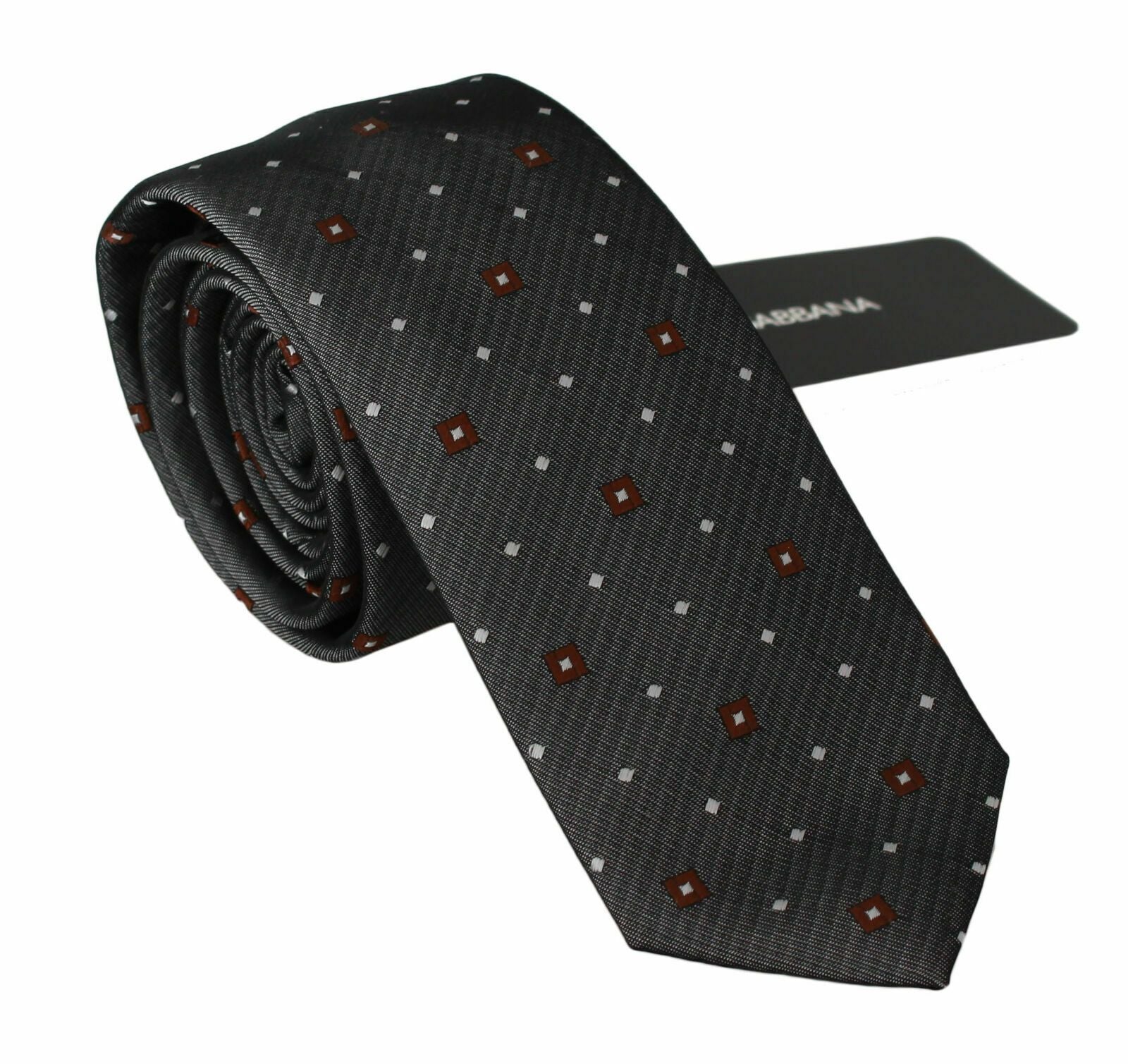 Dolce & Gabbana Elegant Gray Patterned Silk Blend Neck Men's Tie