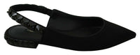 Dolce & Gabbana Dolce & Gabbana Black Flats Slingback Charmeuse Women's Shoes