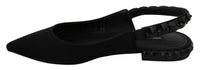 Dolce & Gabbana Dolce & Gabbana Black Flats Slingback Charmeuse Women's Shoes