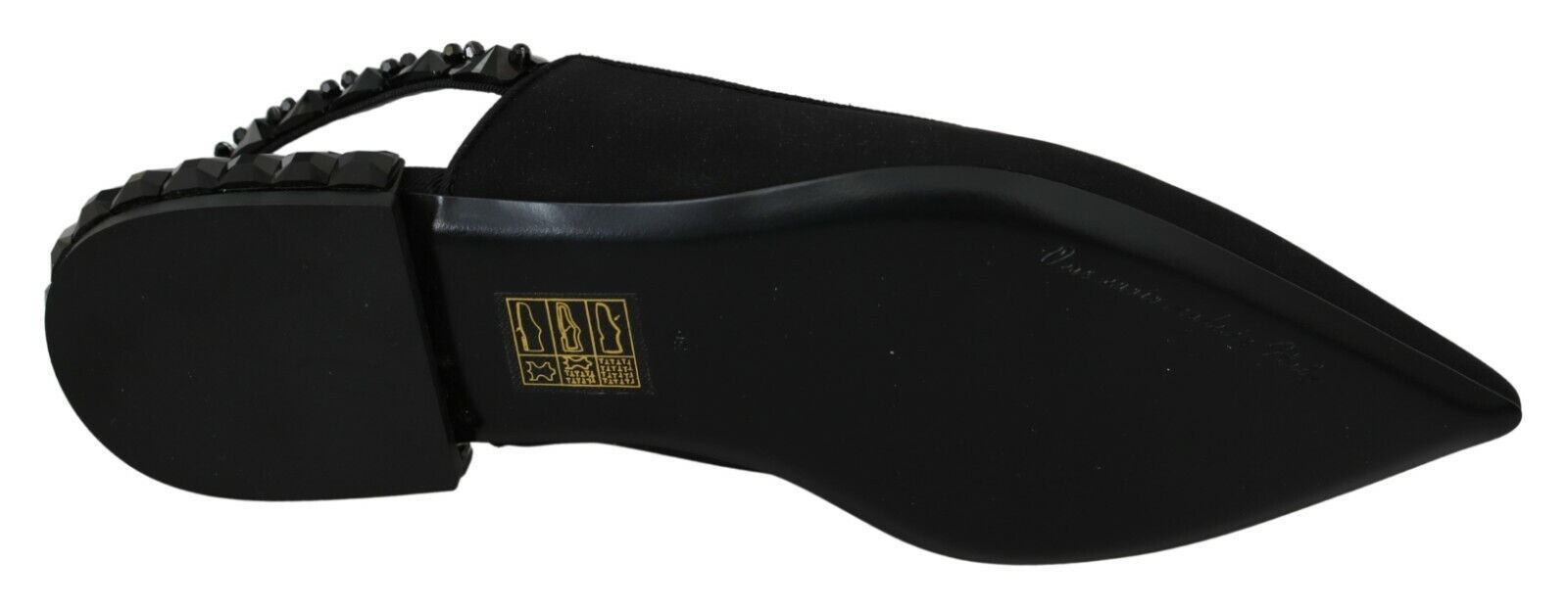 Dolce & Gabbana Dolce & Gabbana Black Flats Slingback Charmeuse Women's Shoes