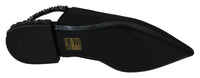 Dolce & Gabbana Dolce & Gabbana Black Flats Slingback Charmeuse Women's Shoes