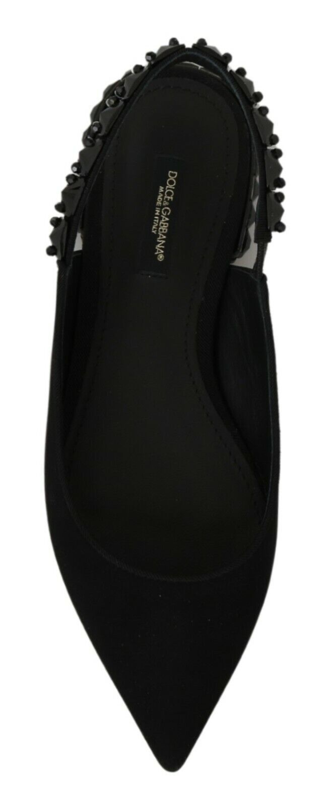 Dolce & Gabbana Dolce & Gabbana Black Flats Slingback Charmeuse Women's Shoes