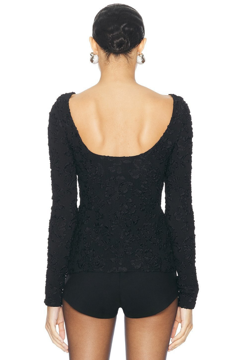 Givenchy Deep Round Neck Long Sleeve T-Shirt_Black