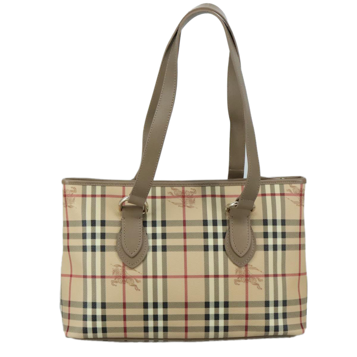 Burberry Nova Check Beige Canvas Tote Bag (Pre-Owned)
