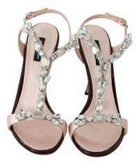 Dolce & Gabbana Pink Crystals Heels Keira Women's Sandals