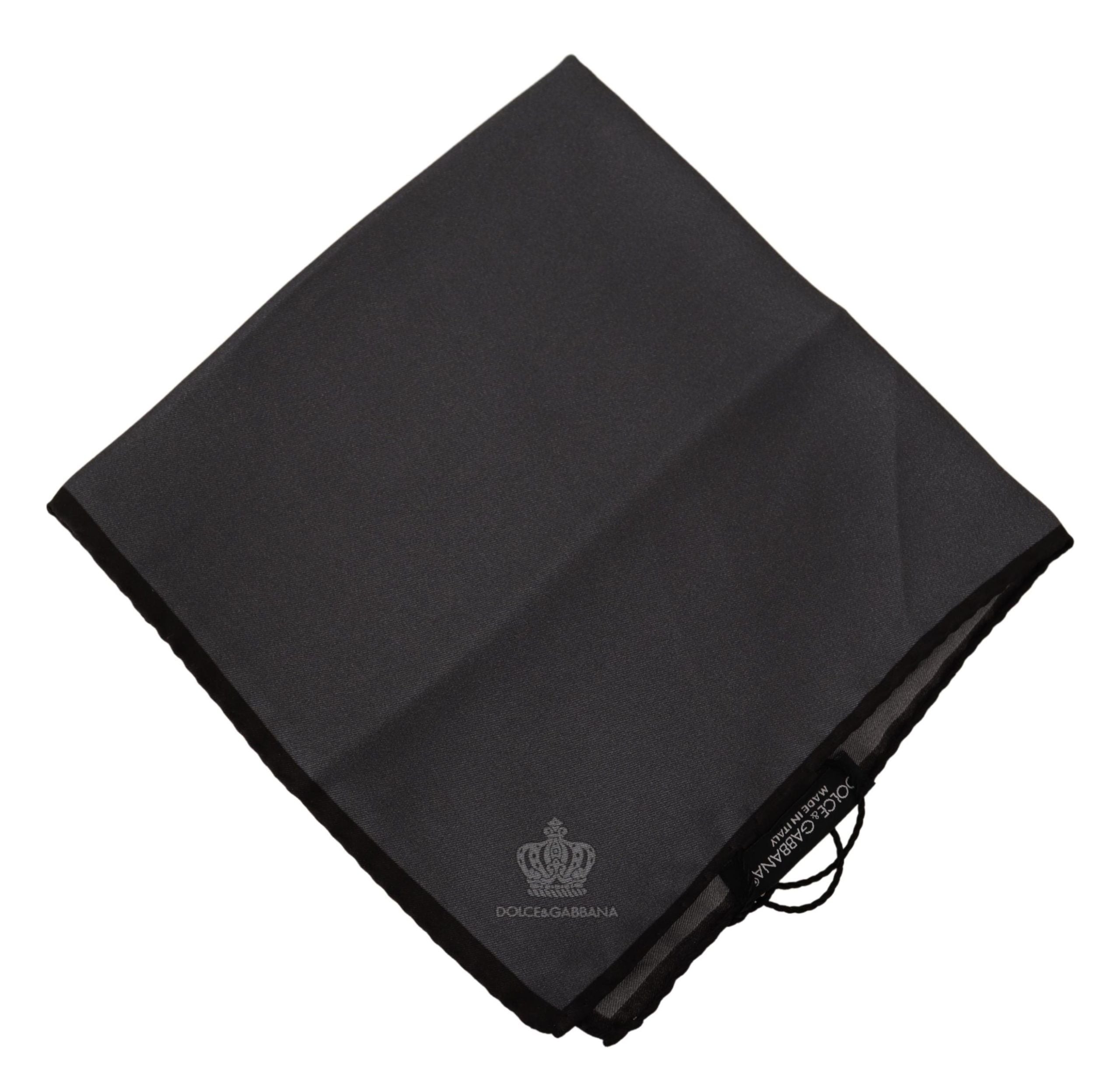 Dolce & Gabbana Dolce & Gabbana Gray 100% Silk Square Men's Gray 100% Silk Square Men's Handkerchief