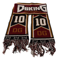 Dolce & Gabbana Multicolor Wool Knit DG King Shawl Wrap Men's Scarf