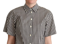 Dolce & Gabbana White Black Fantasy Pattern Women's Shirt