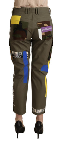 Dolce & Gabbana Green Military Cargo Trouser Cotton Women's Pants