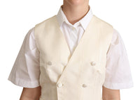 Dolce & Gabbana Dolce & Gabbana Beige Silk Sleeveless Waistcoat Women's Vest