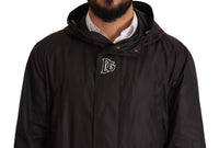 Dolce & Gabbana Black Hooded Mens Trench Coat Men's Jacket