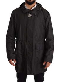 Dolce & Gabbana Black Hooded Mens Trench Coat Men's Jacket