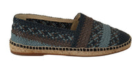 Dolce & Gabbana Dolce & Gabbana Blue Gray Slip On Buffalo Espadrille Men's Shoes