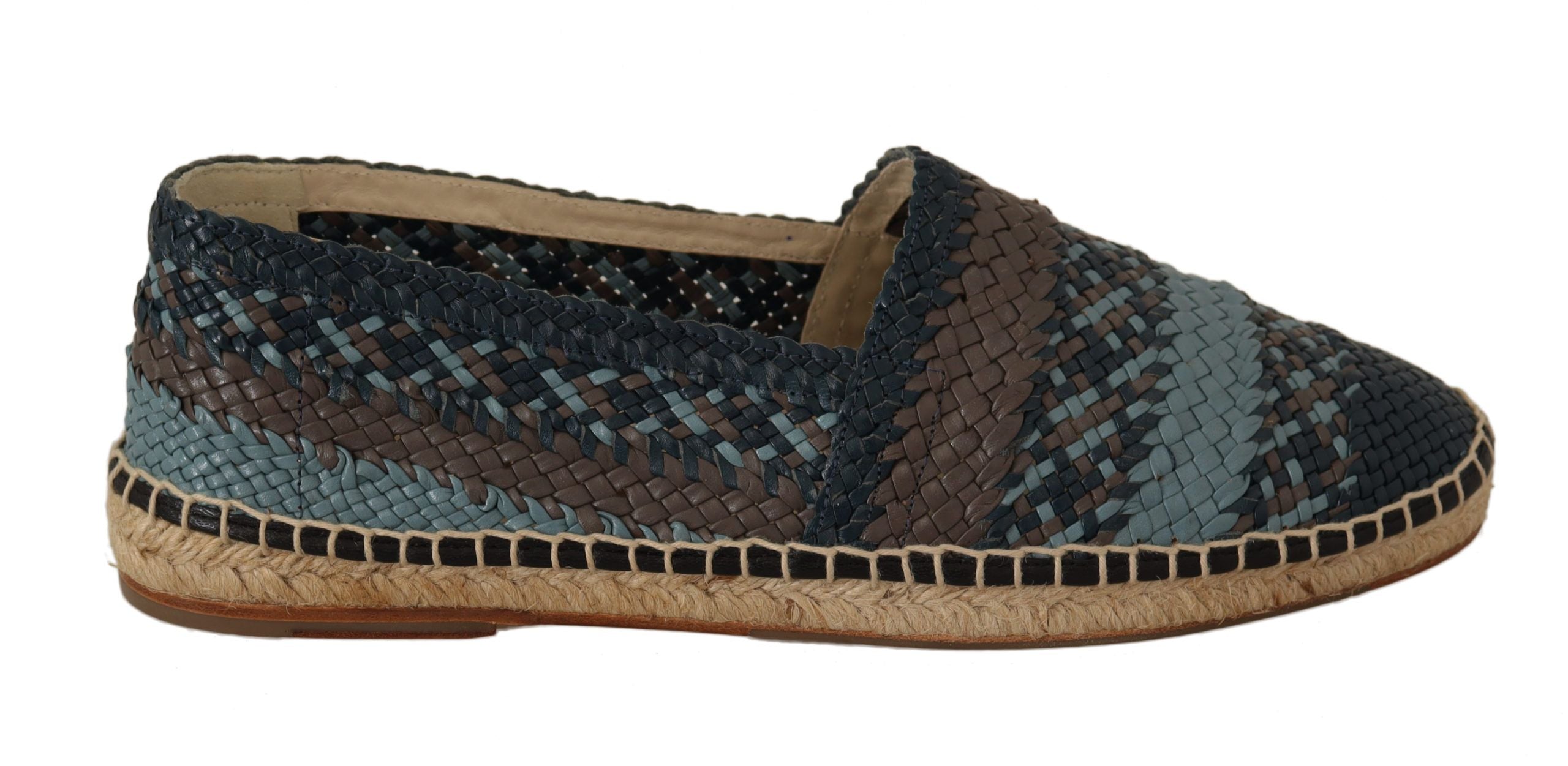 Dolce & Gabbana Dolce & Gabbana Blue Gray Slip On Buffalo Espadrille Men's Shoes
