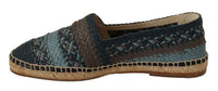 Dolce & Gabbana Dolce & Gabbana Blue Gray Slip On Buffalo Espadrille Men's Shoes