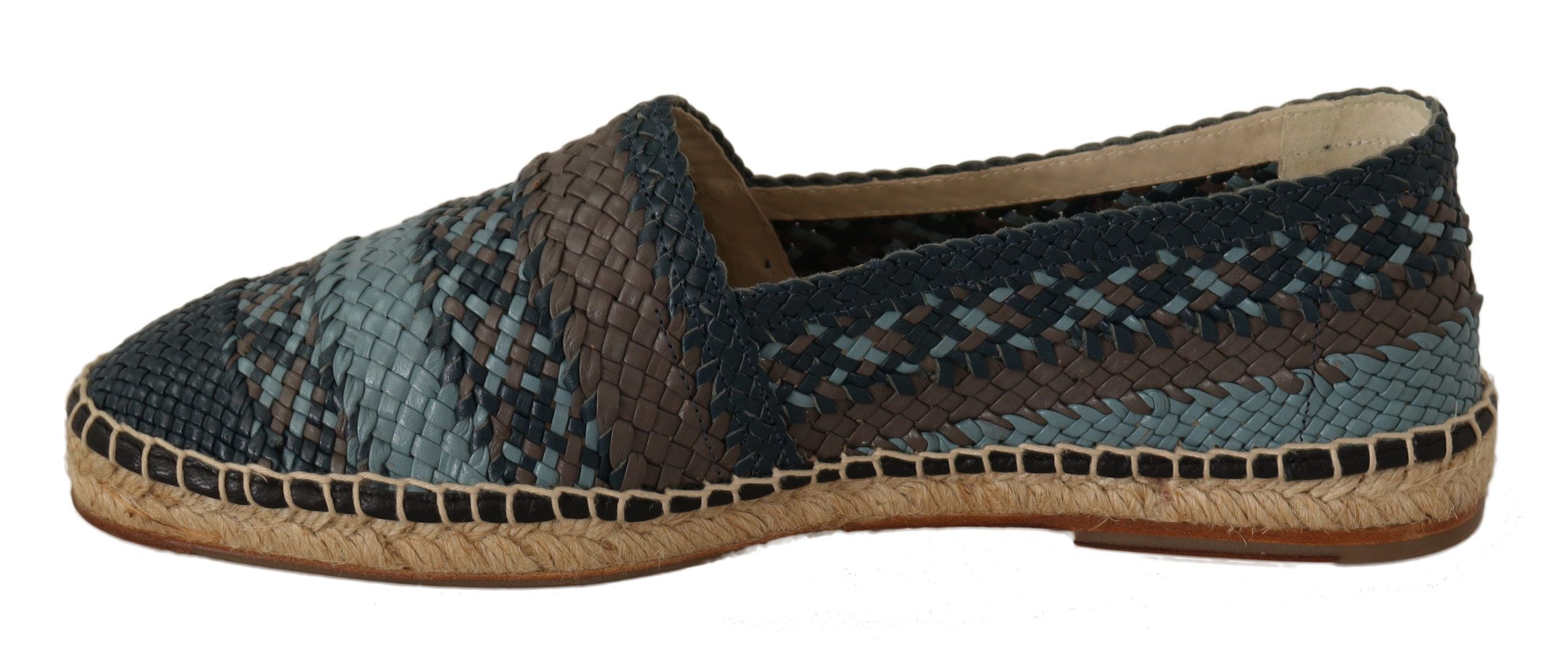 Dolce & Gabbana Dolce & Gabbana Blue Gray Slip On Buffalo Espadrille Men's Shoes