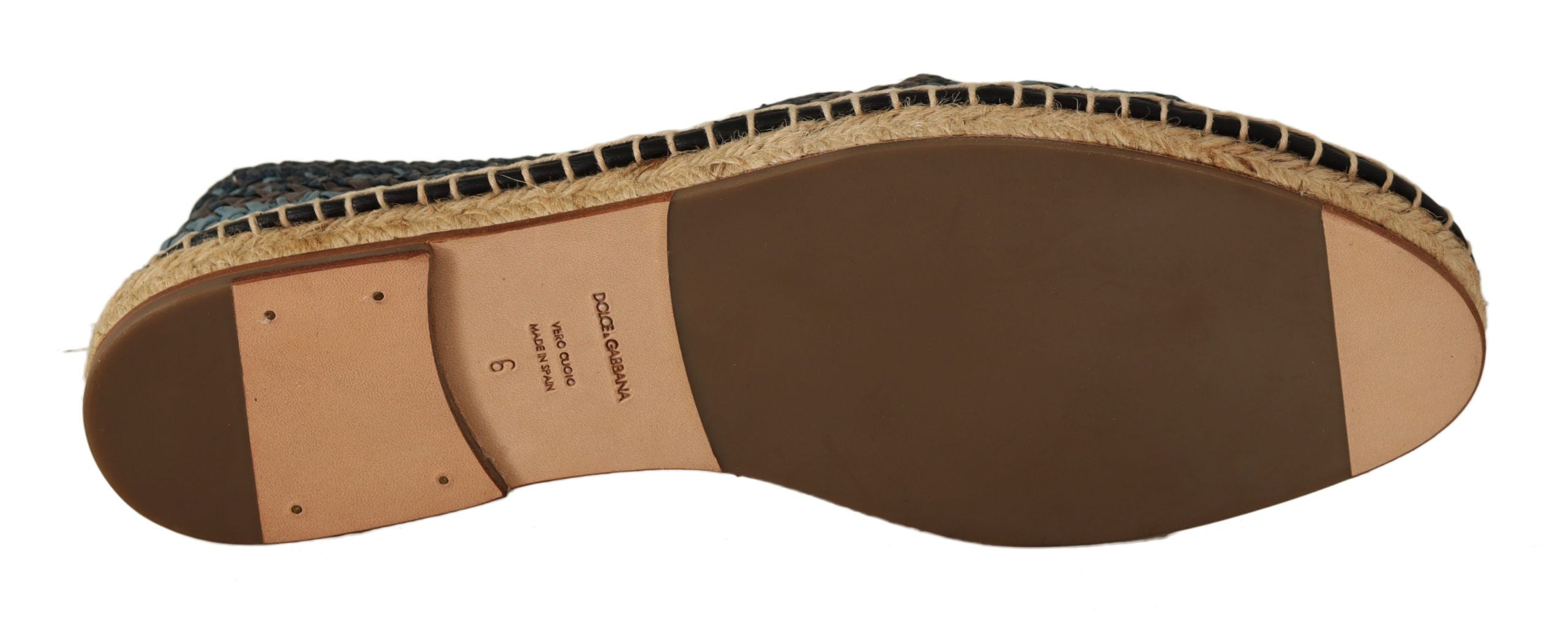 Dolce & Gabbana Dolce & Gabbana Blue Gray Slip On Buffalo Espadrille Men's Shoes