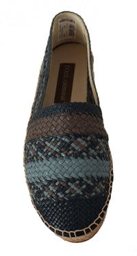 Dolce & Gabbana Dolce & Gabbana Blue Gray Slip On Buffalo Espadrille Men's Shoes
