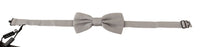 Dolce & Gabbana Dolce & Gabbana Silver Gray 100% Silk Adjustable Neck Papillon Bow Men's Tie