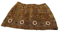 Dolce & Gabbana Gold Crystal Jacquard High Waist Women's Skirt